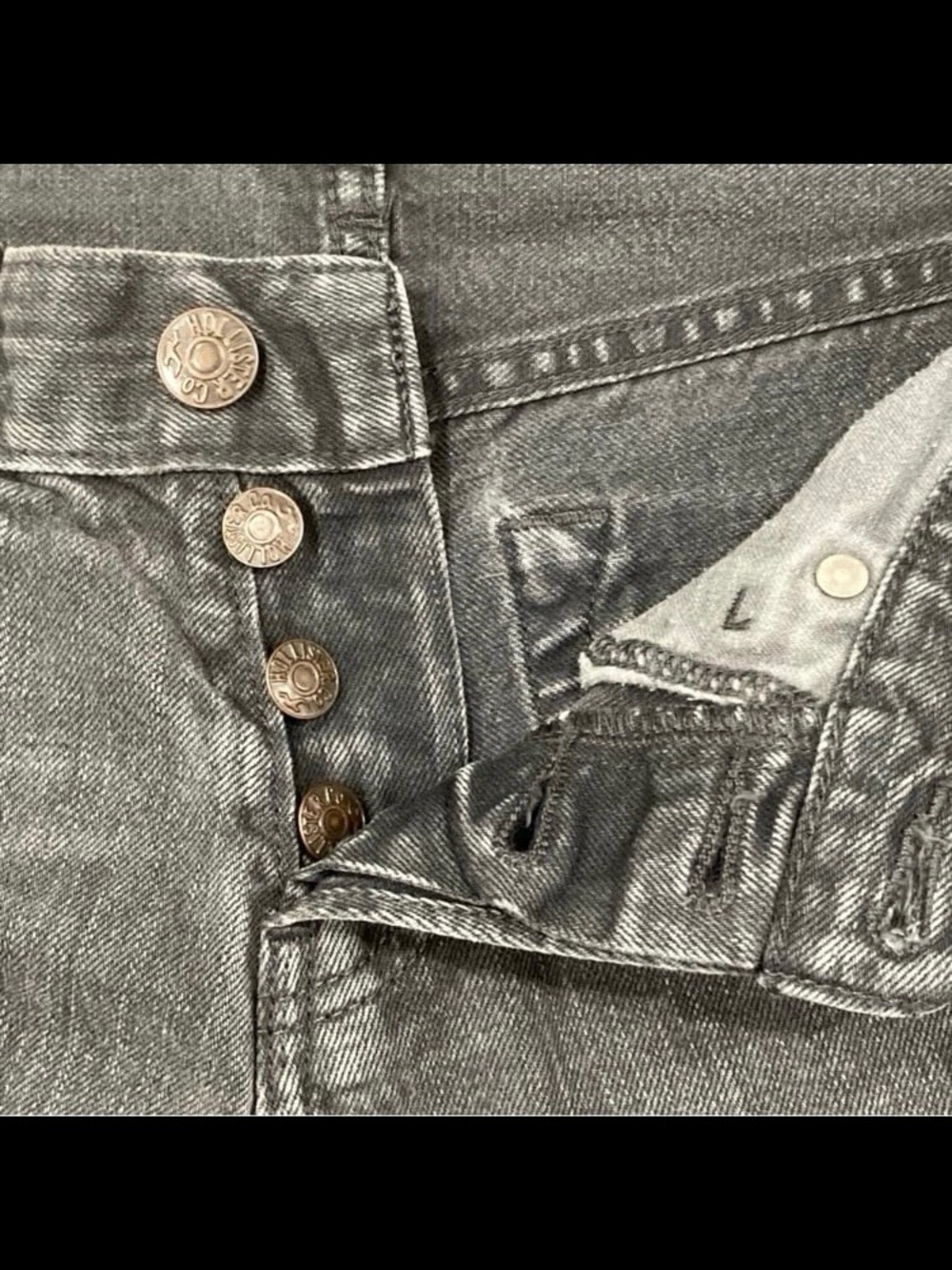 Hollister Vintage Y2K Black Jeans Faded Size 29x30 EUC Button Fly